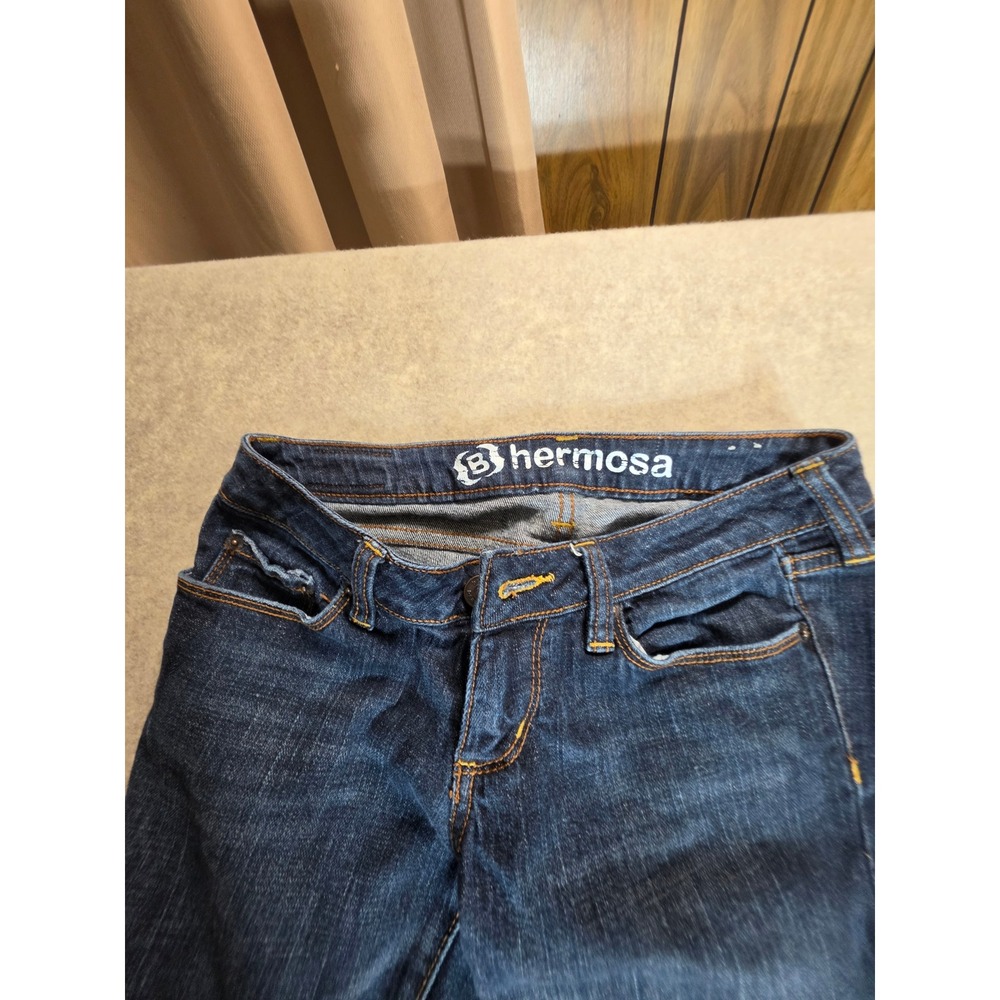 Hermosa Super Skinny Dark Wash Jeans Womens Size 1 Short Indigo Low Rise Denim